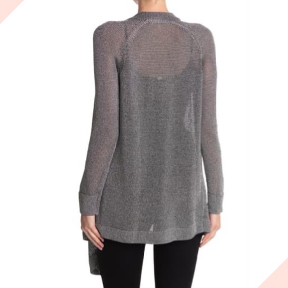 Vince Metallic Drape Front Cardigan - Picture 2 of 6